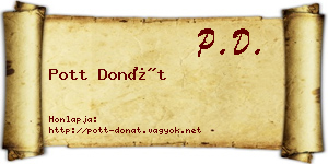 Pott Donát névjegykártya
